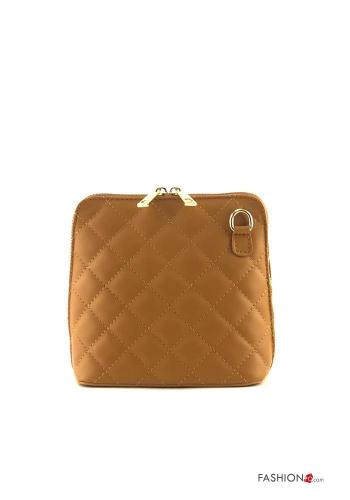 Borsa in Vera pelle con zip con tracolla - ph 1