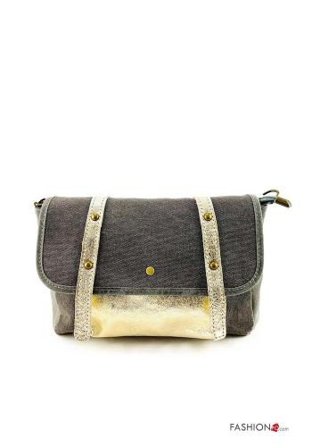 Genuine Leather Shoulder bag with zip with shoulder strap with studs - ph 1