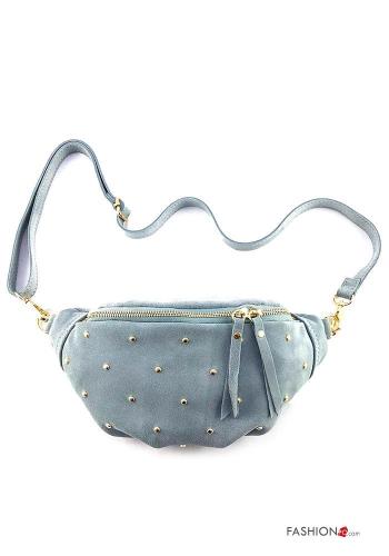 Marsupio in Vera pelle camoscio con zip con borchie - ph 1