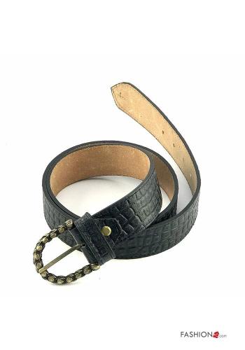 Cintura in Vera pelle regolabile Stampa effetto coccodrillo - ph 1