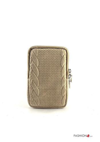 Genuine Leather Wallet with zip with shoulder strap