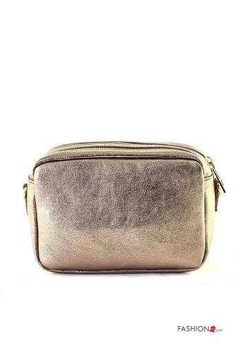 Bolso de Cuero Genuino con cremallera con bandolera