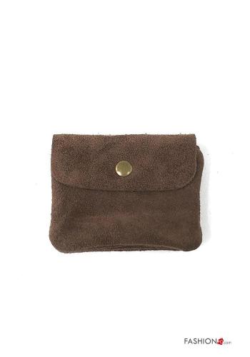 Suede Genuine Leather Wallet with buttons