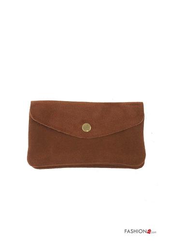 Suede Genuine Leather Wallet with buttons