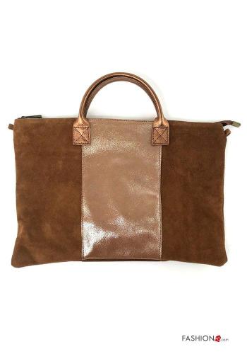 Suede Genuine Leather Handbag with zip