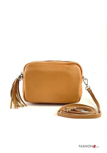 Genuine Leather Bag with zip with shoulder strap