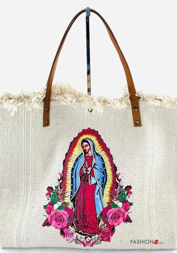 Patterned Genuine Leather Shopper (Tote)