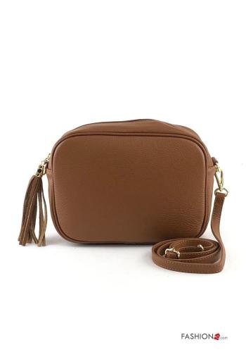 Bolso de Cuero Genuino con cremallera con bandolera