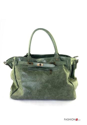 Borsa in Vera pelle con tasche con zip