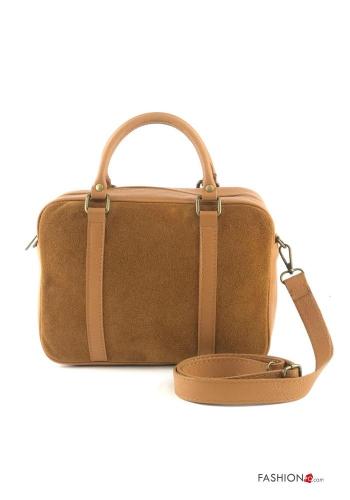 Wildleder Tasche aus Echtes Leder mit Reißverschluss mit Schultergurt