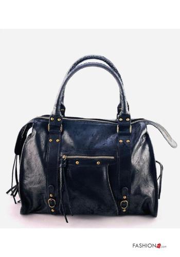 Genuine Leather Handbag with pockets with shoulder strap with zip - ph 1