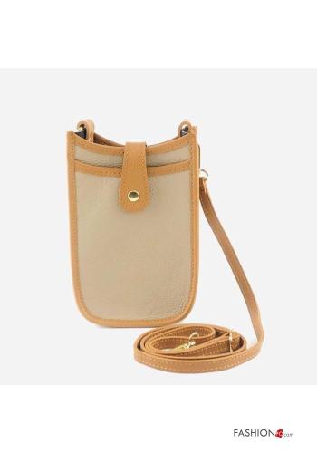 Genuine Leather Bag with zip with shoulder strap