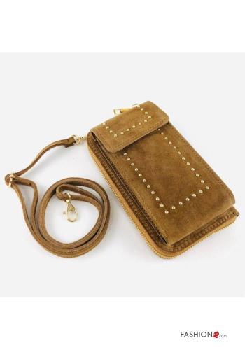 Portafoglio in Vera pelle con zip con tracolla - ph 1