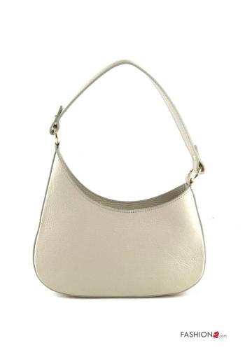 Borsa a spalla in Vera pelle con zip con tracolla