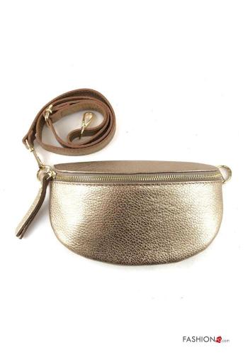 Marsupio in Vera pelle metallizzato con zip - ph 1