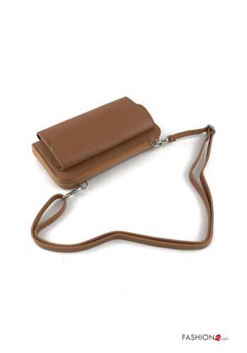 Genuine Leather Wallet with zip with shoulder strap