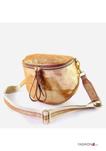 Marsupio in Vera pelle con zip con tracolla - ph 1