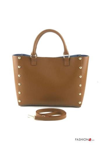Tasche aus Echtes Leder mit Nieten mit Schultergurt