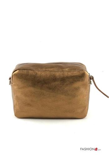 metallic Genuine Leather Bag with zip - ph 1