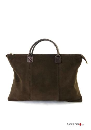 Bolso de Cuero Genuino Gamuza con bandolera - ph 1