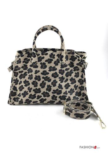 Animal print Genuine Leather Bag with shoulder strap - ph 1