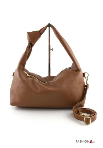 Borsa in Vera pelle con zip con tracolla - ph 1