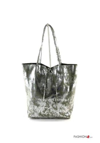 Shopper (Tote) in Vera pelle metallizzato