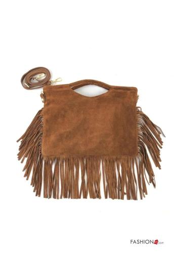 Borsa in Vera pelle camoscio con frange con tracolla - ph 1