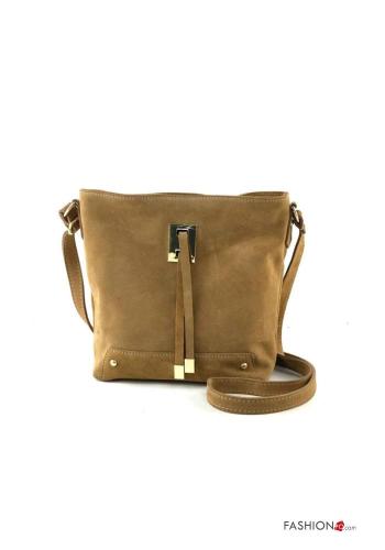 Wildleder Tasche aus Echtes Leder mit Taschen mit Reißverschluss - ph 1