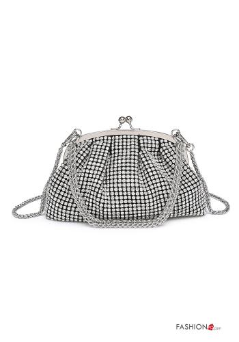 Borsa a spalla con strass con tracolla - ph 1