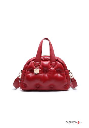 faux leather quilted Handbag with zip with shoulder strap - ph 1