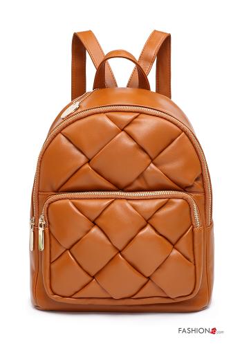 faux leather Backpack with zip with shoulder strap