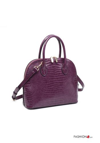 Borsa a mano Stampa effetto coccodrillo con zip con tracolla - ph 2