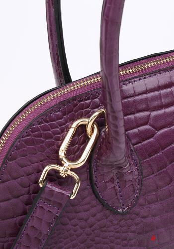 Borsa a mano Stampa effetto coccodrillo con zip con tracolla - ph 3
