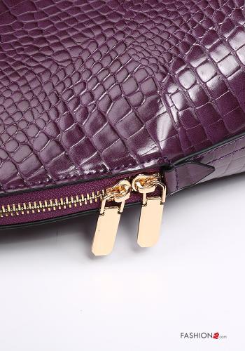 Borsa a mano Stampa effetto coccodrillo con zip con tracolla - ph 4