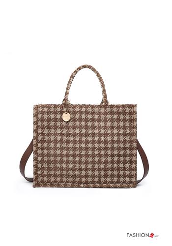 Patterned Handbag with zip with shoulder strap - ph 1