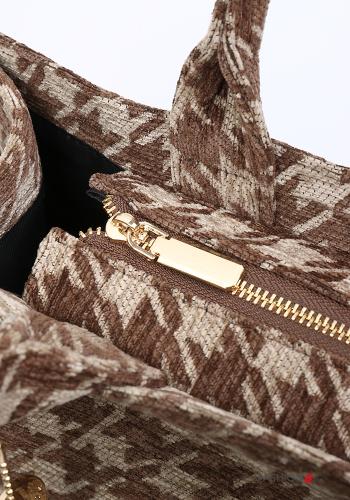Patterned Handbag with zip with shoulder strap - ph 5