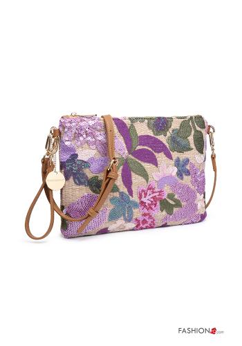 Besticktes Muster Clutch mit Pailletten mit Schultergurt mit Reißverschluss - ph 2