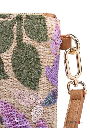 Besticktes Muster Clutch mit Pailletten mit Schultergurt mit Reißverschluss - ph 4
