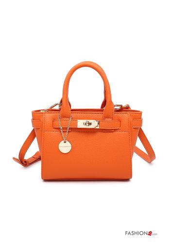 Borsa a mano ecopelle con zip con tracolla - ph 1