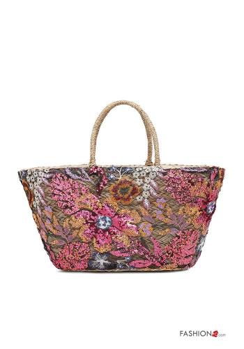 Embroidered beach Bag with sequins