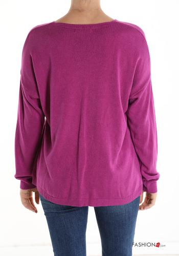 Maglione Fantasia stampata scollo a V - ph 2