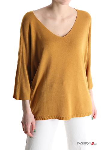 Jersey con cuello en v manga tres cuartos - ph 1