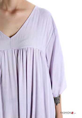 Vestido Estampado colorido con volantes con cuello en v - ph 4
