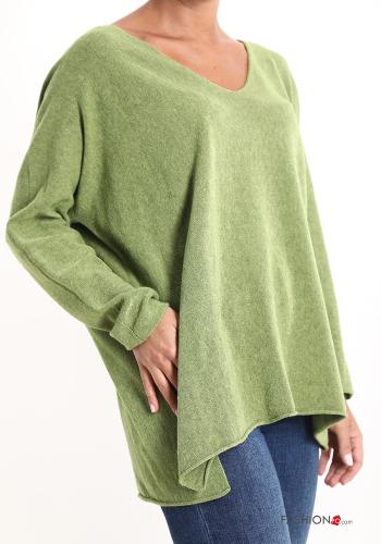 Cashmere Blend Sweater with v-neck - ph 3