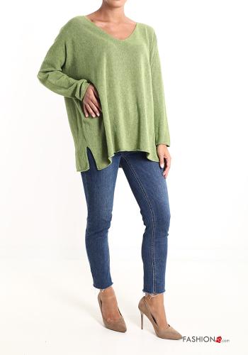 Cashmere Blend Sweater with v-neck - ph 5