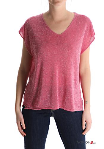 T-shirt lurex scollo a V - ph 1