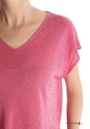T-shirt lurex scollo a V - ph 4