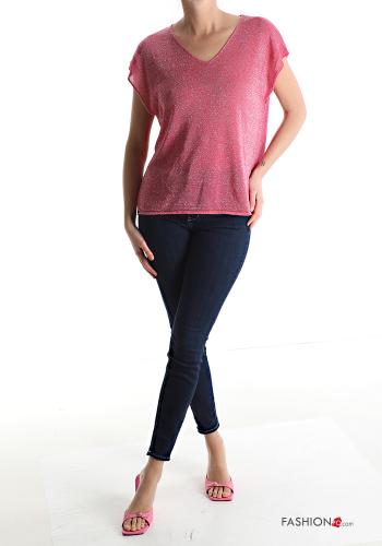 T-shirt lurex scollo a V - ph 5