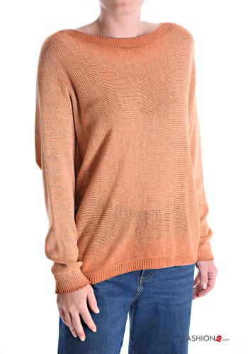 Maglione lurex con zip con scollo a barca - ph 1